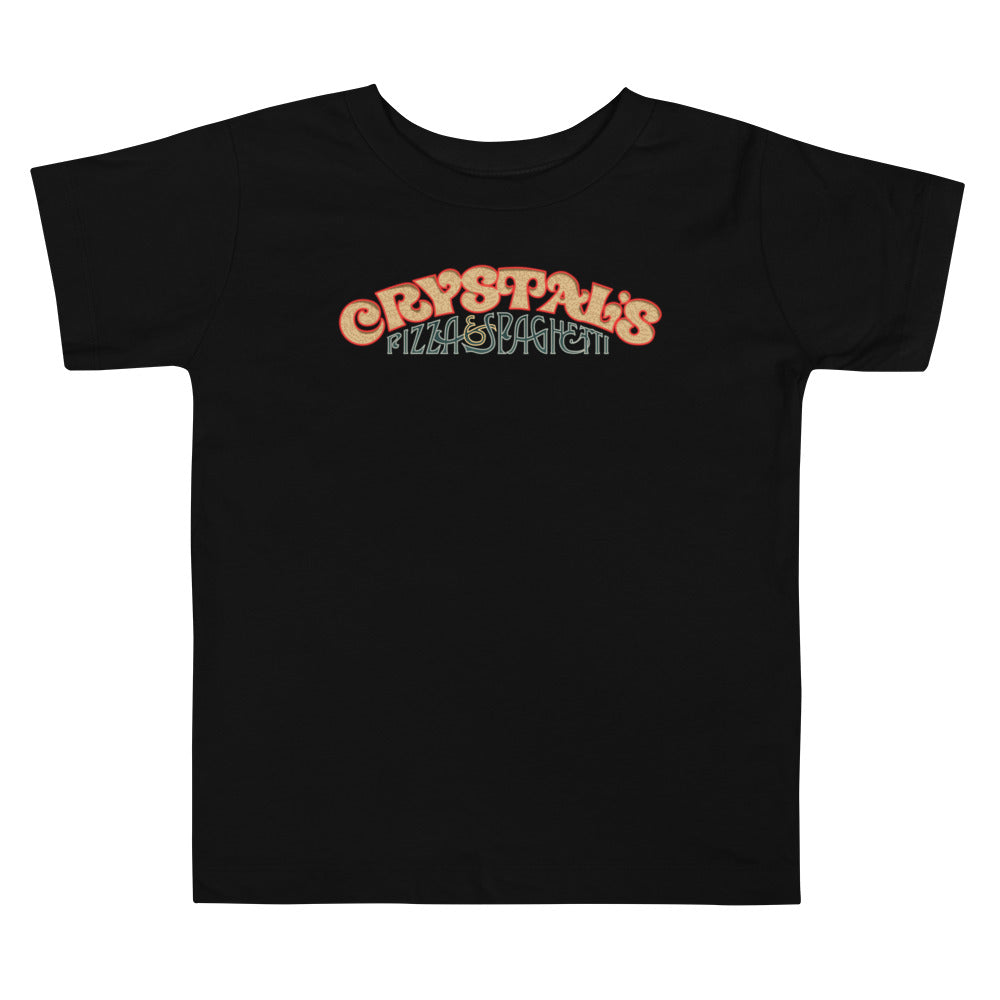 crystals pizza and spaghetti toddler t-shirt